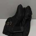 Ermonn Womens Mid Knee High Boots Chunky Heel Slouchy Metal Buckle Side Zipper Fashion Winter Shoes. Size 7