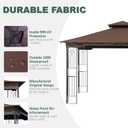 Replacement Gazebo Cover Compatible with SUNJOY 10 x 12 Regency II Patio Gazebo, L-GZ798PST, A111014400,(11X13 Ft) A101004104,A101004105,A111002001,(Brown)