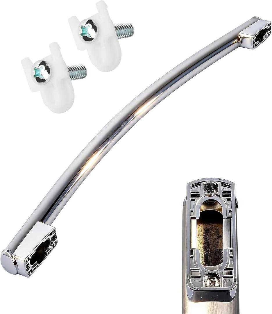 WR12X34310 Refrigerator Stainless Steel Door Handle-Replaces 4960021 AP6994366 PS16220203 EAP16220203- Compatible with GE Appliances Refrigeratorwith 2 Pcs WR01X25070 Door Handle Fasteners