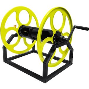 Garden Hose Reel Heavy Duty for 5/8" Hose Reel with Crank Handle Retractable, Wall/Floor Mount Metal Hose Reel, Holds up to 300-Feet.Hose not included