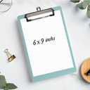 Hongri Plastic Small Clipboard, Green Memo Size Clip Board for Students, Kid, Women, Home, Low Profile Clip, Mini Size 6 x 9 in, Office Supplies & School Supplies(Pack of 6)