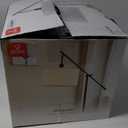 GLOBE Electric 67525 Avellino 66" Floor Lamp, Matte Black, White Linen Shade, Stepless Rotary Dimmer Switch on Socket