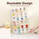 Lamu 4 Layer Clear Acrylic Display Case for Collectibles, Action Figurine Cabinet Box with 3 Movable Plate, Stackable Hobby Display Showcase Shelf with Magnetic Door, 2 Pack