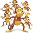 Playbees Large Inflatable Monkey 27" - 6 Pack Blow Up Animal Party Favors - Inflatables Jungle Decor, Monkeys for Baby Shower, Safari Birthday Kids & Toddlers Decorations, Kids Animal Party Supplies