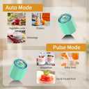 Portable Blender, 360 Watt Personal Blenders with Pulse Mode, Shakes and Smoothies, 6000mAh, BPA Free 24 Oz Blender Cup with 6 Blades and Lid, USB-C, Self Cleaning Portable Juicer, Light green