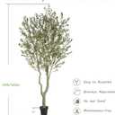 Nafresh Tall Faux Olive Tree，10ft（120in） Realistic Potted Silk Artificial Olive Tree， Fake Olive Trees Indoor with Green Leaves and Big Fruits for Home Office Living Room Stairs Patio Decor.