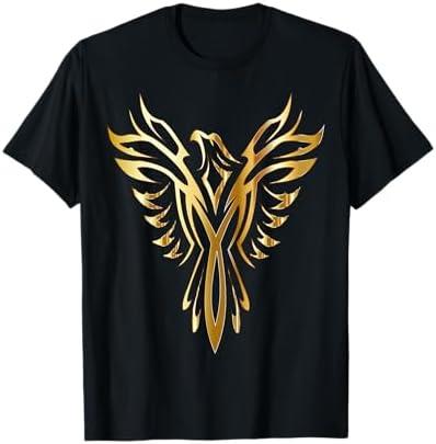 Gold Phoenix Mythical Legendary Bird Graphic Tee Shirt T-Shirt Small