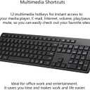 Wireless Keyboard, 2.4G USB External Silent Cordless Keyboard for Windows Chrome Laptop Computer PC Desktop Notebook Chromebook, 106 Keys Full Size with Number Pad (Black)