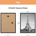 upsimples 12x16 Picture Frame Black 3 Pack, Scratch-Proof Poster Frames 12 x 16 for Photo Gallery - Slide-In Strips, Horizontal or Vertical Wall Mounting