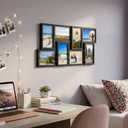MELANNCO 24 x 12 Inch 8 Opening Photo Collage Frame, Displays Four 4x6 and Four 6x4 Inch Photos, Black