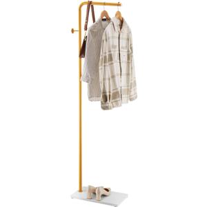 VEVOR Coat Rack, Freestanding Coats Rack Stand with Quartz Stone Base & 3 Round Hooks, Free Standing Hall Coat Tree for Entryway, Bedroom, Living Room, Stylish Clothes Hanger Stand for Coats, Hat, Bag