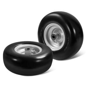 LTNICER (2-Pack) 11x4.00-5" Lawn Mower Flat Free Tires - Front Zero-Turn Smooth Tires for Zero-Turn Mowers, Garden Tractors, Wheelbarrows & More