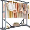 Stainless Steel Rolling Clothes Rack, 55 Inch Large Size, 700 LBS Capacity