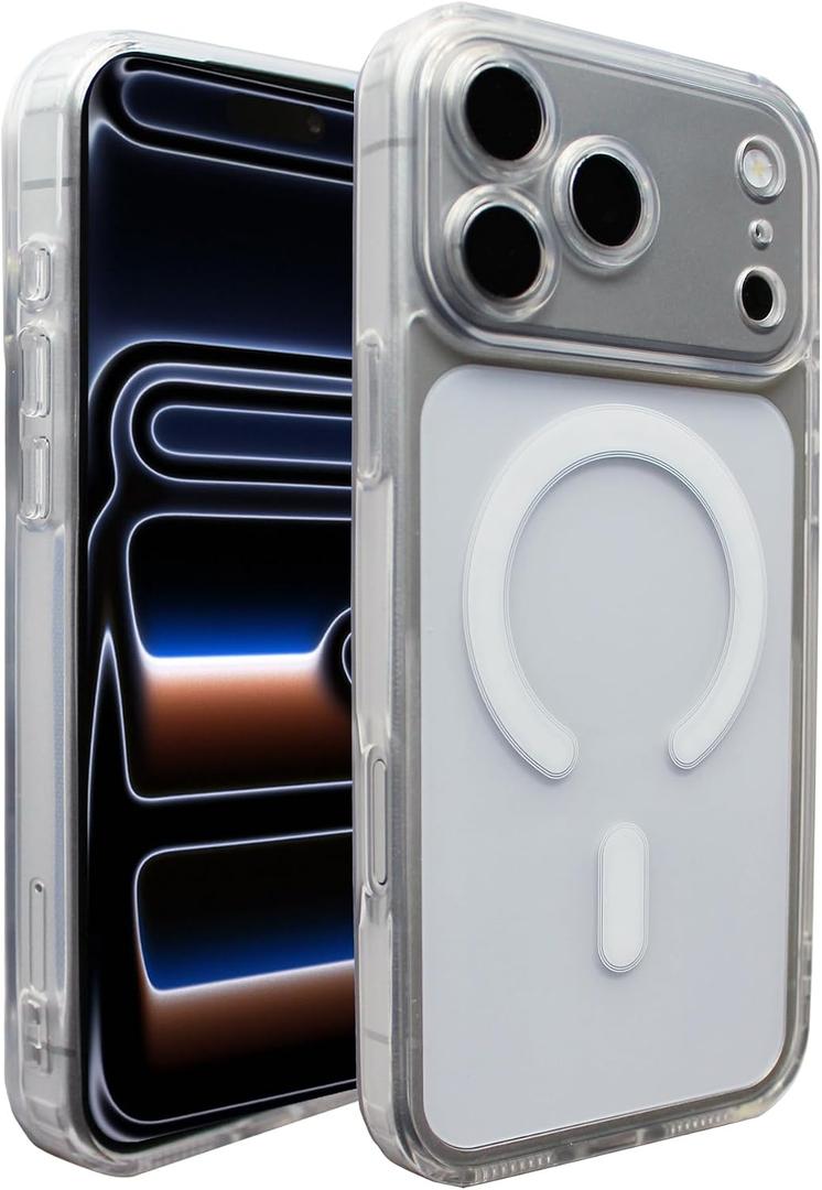 Magnetic Clear Case Fit for iPhone 17 Pro Max Compatible with MagSafe,Transparent Shockproof Protective Phone Case Cover