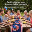 4th of July Decorations - USA Stars Floral Table Runner | Patriotic Decorations for Fourth of July - 250th Anniversary Decor Accessories Party Supplies Favors Indoor Outdoor Home