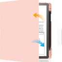 E NET-CASE Case for Kindle Scribe (2024/2022 Released) - Lightweight and Hard Back Shell Protective Book Folio Cover with Auto Sleep Wake for Kindle Scribe 10.2" 2024/2022 with Pen Holder (Pink)