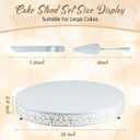 Wenqik 18 Inch White Cake Stand Set Metal Round Cupcake Dessert Stand with Cake Cutting, Spatula Wedding Cupcake Pastry Display Candy Holder Display for Wedding Party Birthday Baby Shower(Classic)