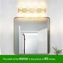 Modern Polished Gold 4 Lights Bathroom Vanity Light, Eleglant LED Bathroom Light Fixtures Over Mirror, Dimmable Acrylic Shade Wall Lighting Fixtures, Hardwired Wall Light(H9.25in, L28.35in)