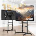 Heavy-Duty Rolling TV Stand for 55100" Screens Supports 165 lbs, Stable Mobile TV Cart with Shelf & Locking Wheels, Floor TV Stand, Max VESA 800x600mm, Black
