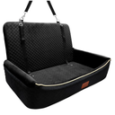 Youvee Dogs Car Seat and Bed 2 in 1,Pet Car Bed for 2 Small or 1 Medium/Large Dog up to 60 lbs,Dog Booster for car Back Seat,Safety,Comfortable,Storage Pocket,Fully Detachable and Washable(Black)