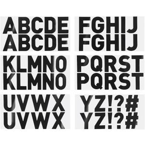  Letter Stickers 2.5 Inch, 60 Pcs/ 12 Sheets Self Adhesive Vinyl Large Alphabet Number Stickers for Arts DIY Crafts Home Mailbox Bulletin Classroom Decor, Flash Black
