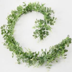 6FT Greenery Eucalyptus Garland, Spring Eucalyptus for Home Decor Wedding Garland for Table Centerpieces & Wedding Arch Floral Arrangements 6FT Real Touch Silk Stems