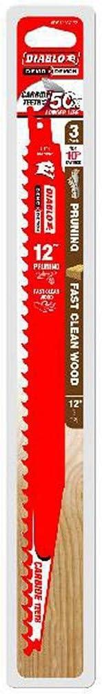 Diablo Demo Demon Carbide Teeth Reciprocating Saw Blades for Pruning and Clean Wood - Carbide Teeth - 12" Length, 3 TPI, 3-Pack - DS1203CP3