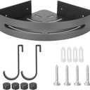 Kuuleyn Corner Shower Shelf, Aluminum Triangular Storage Rack Organizer, Gray