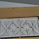 2PCS Decorative Boho Storage Baskets with Lid Bohemian Macrame Jewelry Box Handmade Natural Cotton Rope Woven Bins Memory Keepsake Photo Makeup Organizer Container (Gray, 1 Large 1 Small)