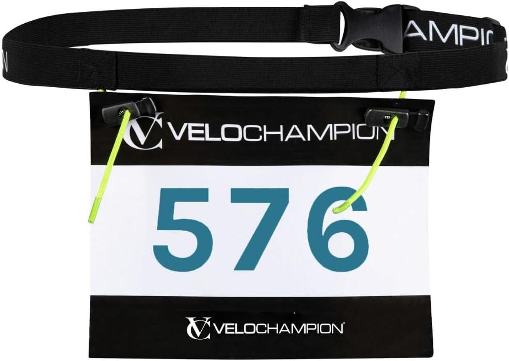 VeloChampion Lightweight Running Belt Waist Pack for Men Women - Elasticated Stretch Fit Race Number Holder - No Pins - 3 Sizes - Run. Triathlon. Cycle. Marathon. Jogging (1, Large)