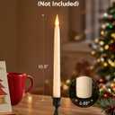 otnofok 10.5" Flameless Taper Candles, 6 Pack Battery Operated Plastic LED Candlesticks with Remote, 3D Flickering Flame for Wedding, Christmas Decor, Ivory (Rechargeable Batteries Not Compatible)