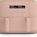 bella 4 Qt TriZone Air Fryer, EverGood Ceramic Nonstick Coating, Dual Basket Design w Removable Divider, Digital Touchscreen Control w 6 Preset Cooking Options, 1200 Watt, 3lb Capacity, Blossom, 4.0QT