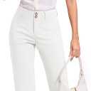 KICZOY Women Dress Pants Stretch Business Straight Leg with Pockets Wear to Work Casual 2026 Suitpants (White, S)