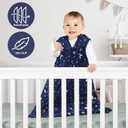 BSTOPPT 3 Pack Baby Sleep Sack 6-12 Months 100% Rayon Cotton Baby Sleeping Bag 2-Way Zipper Toddler Wearable Blankets Comfy Stretchy Lightweight TOG 0.3 Purple&Clouds&Starry Sky, Medium