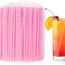 [100 Pcs] Pink Disposable Plastic Drinking Straws - 8.26" Long 0.24" Wide Cute Bendy Straws for Pink Birthday Party, Bachelorette Party, Bridal Shower, Baby Shower, Gender Reveal