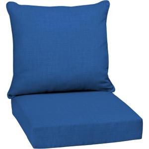 Arden Outdoor Deep Seat Cushion Set, 24 in x 24 in, Weather-Proof, Rain-Proof, Fade Resistant Patio Cushion for Chair, Sofa, and Couch Cobalt Blue Texture