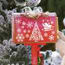 Christmas Stencils for Crafts Reusable Christmas Holiday Window Snow Stencil for Painting on Wood Glass Wall Furniture DIY Ornament Door Hanger Sign (crafts16)