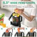 Juicer Machines, 5.3" Wide Feed Chute Cold Press Juicer for Whole Fruits & Vegetables, High Juice Yield with 2 Cups, Easy to Clean, Masticating Juicers Machine for Home Kitchen