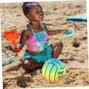 Garneck 3 Pcs Elastic Rainbow Balls PVC Beach Play Balls for Indoor Outdoor Fun Games and Activities Random Pattern