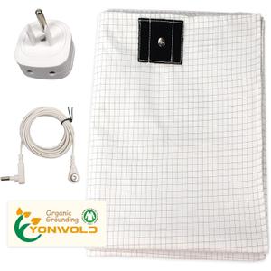 Yonwold Organic Grounding Sheet 10% Silver for Bed Sleeping Therapy with Safest Ground Adapter and Connection Cord 27X52 INCH
