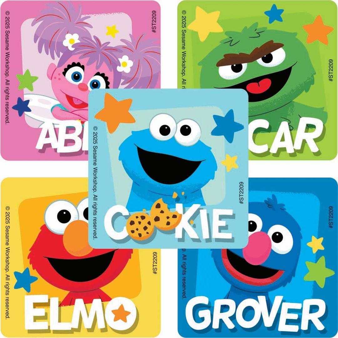 SmileMakers Sesame Street Characters 2.5" Stickers 100 ct