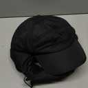 Winter 3 in 1 Thermal Fur Lined Trapper Hat with Ear Flap Full Face Warmer Cover Windproof Cycling Motorcycle Headwear (One Size, Black)