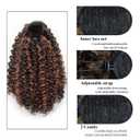 14 Inch Drawstring Ponytail Extension for Black Women, Curly Long Hair Ponytail, Natural Black Pony Tails Hair Extensions with Secure Fit for Easy Daily Wear (8H30)