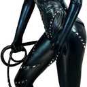 Black Catsuit Fullbody Costume For Women Spandex Halloween Cosplay, M
