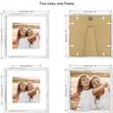 Hongkee 12x12 Picture Frame with Real Glass - 8x8 Wooden Frame with Mat, Horizontal and Vertical Display for Wall or Tabletop (Distressed White, 1 Pack)