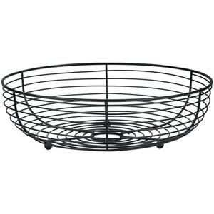 IBWell® Black Fruit Bowl for Kichen Countertop, Round Wire Fruits Breads Vegetables Snacks Canddy Basket - 11.5"x3.4"(DxH)