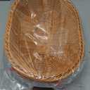 2 Pack Bread Basket with Lid, Wicker Bread Basket for Serving, Imitation Rattan Bread Basket, Oval Woven Fruit Basket with Cover for Food Vegetables Display (15.7x11.8x4.9 Inch)