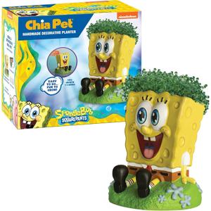 Chia Pet Spongebob with Seed Pack, Decorative Pottery Planter, Easy to Do and Fun to Grow, Novelty Gift, Perfect for Any Occasion