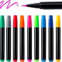 12-Color Markers for Led Note Board, Compatible with Light Up Drawing Board and Led Message Boards,Neon Erasable Markers,Wet or Dry Erase Markers Fine Tip