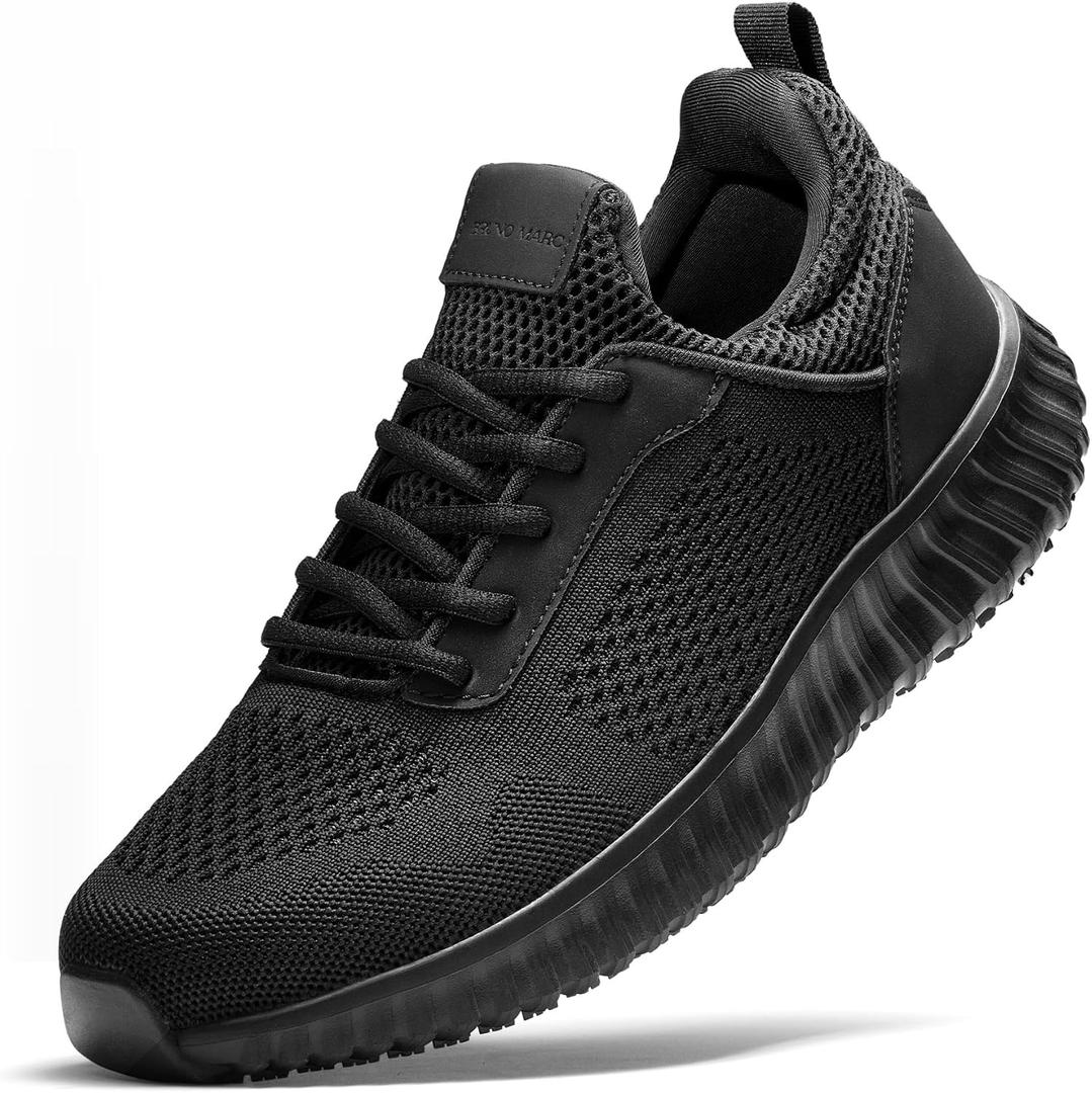 Bruno Marc Men's Non Slip Work Shoes Walking Zapatos Trabajo Black & Lightweight Sneakers Food Service Chef Kitchen Restaurant, Size 12